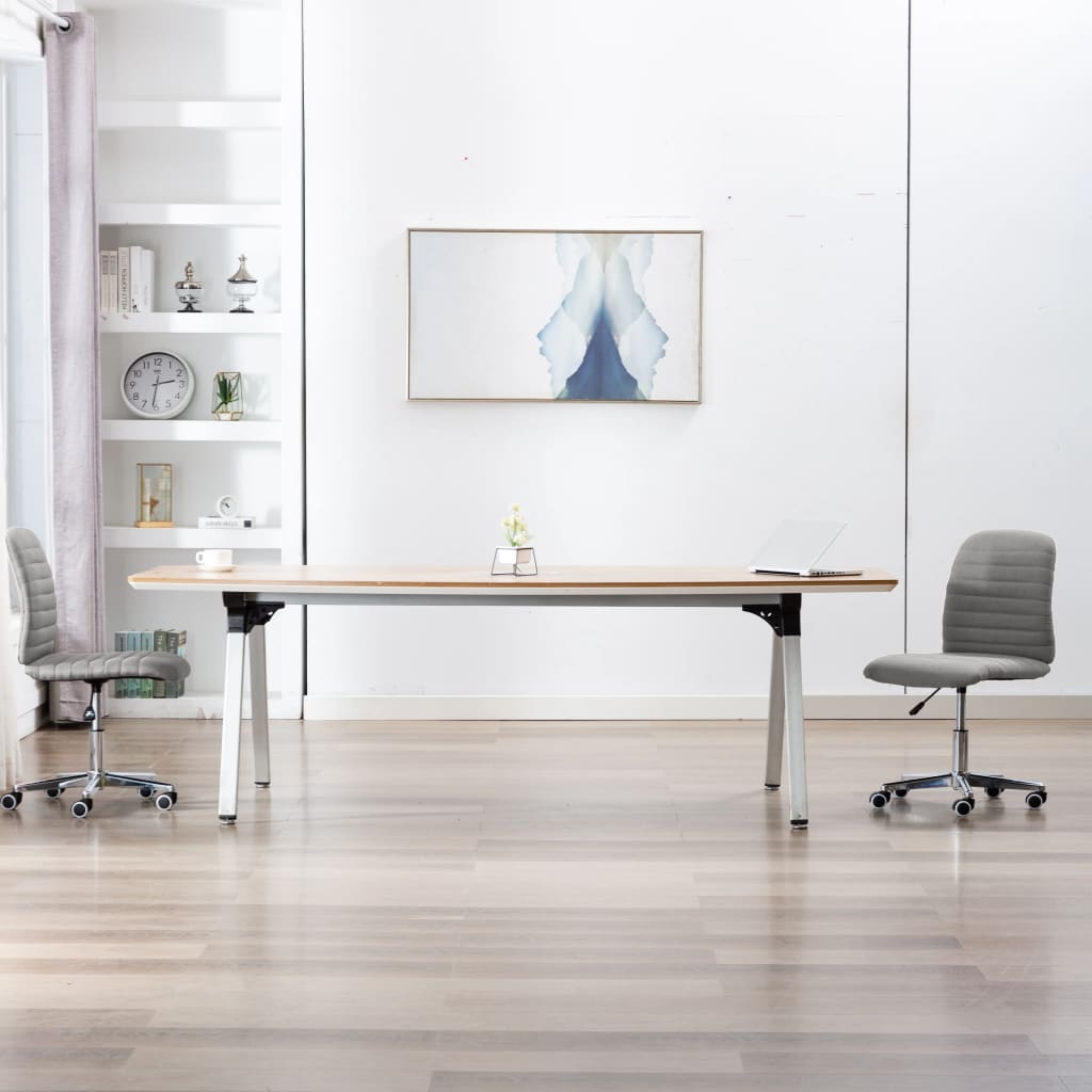 Chaises de salle à manger 2 pcs Gris clair Tissu