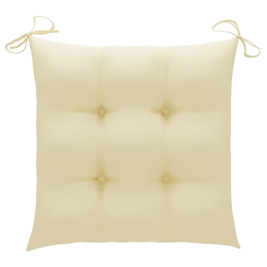 Coussins de chaise 4 pcs Blanc crème 40x40x7 cm Tissu