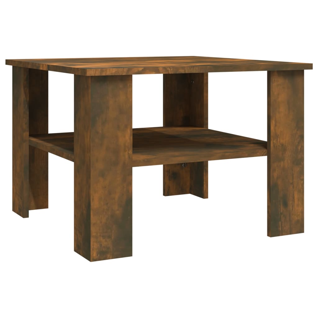 Table basse Chêne fumé 60x60x42 cm Bois d'ingénierie