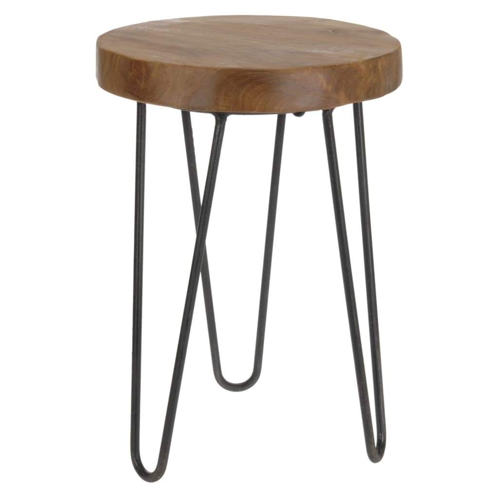 H&S Collection Tabouret décoratif avec pieds en métal 30x42 cm