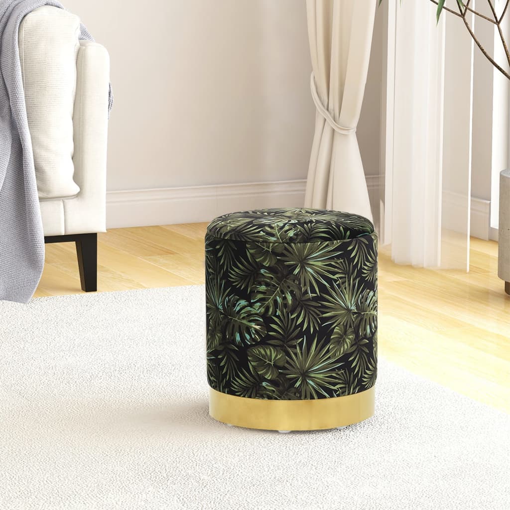 Tabouret de rangement rond Multicolore Tissu