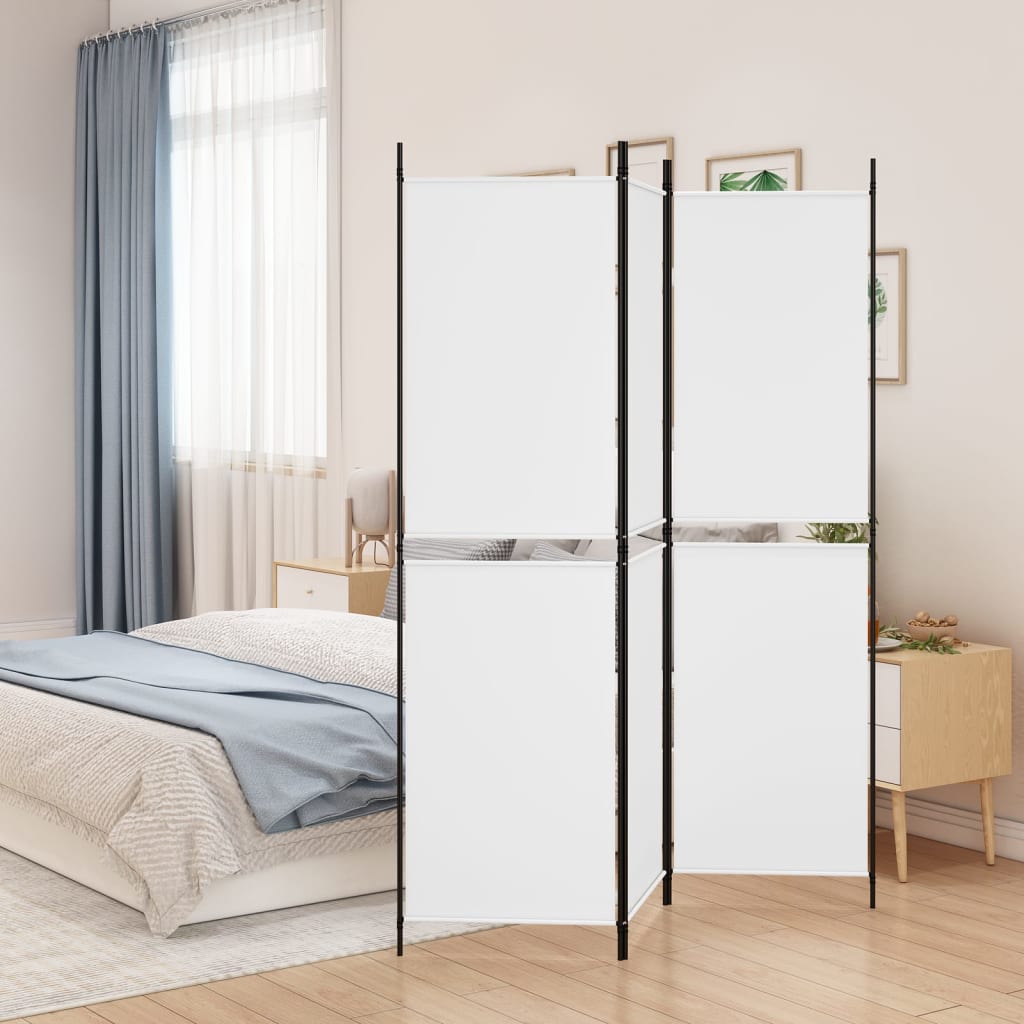 Cloison de séparation 3 panneaux Blanc 150x180 cm Tissu