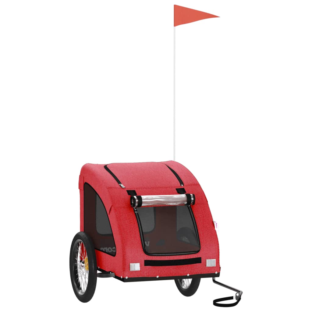 Remorque de vélo pour animaux de compagnie rouge