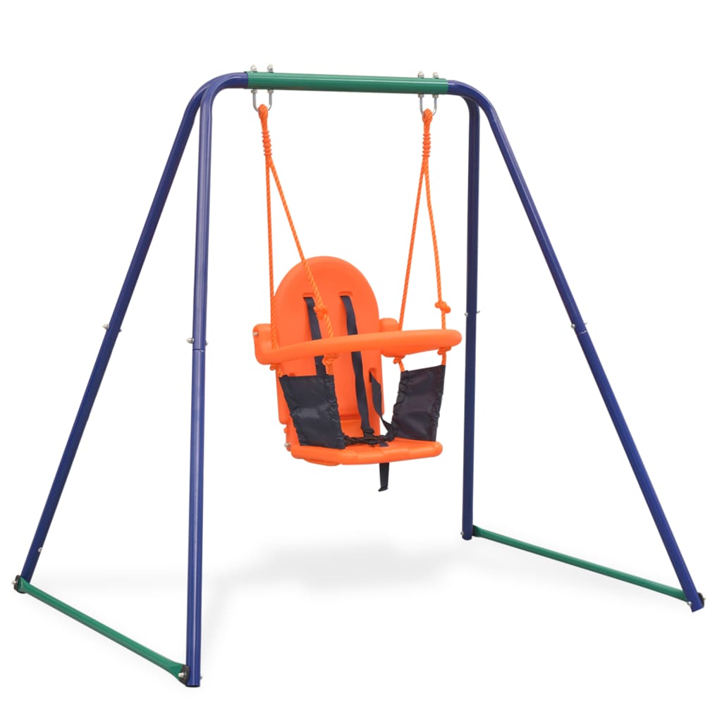 Balançoire simple 2-en-1 et balançoire pour tout-petits Orange