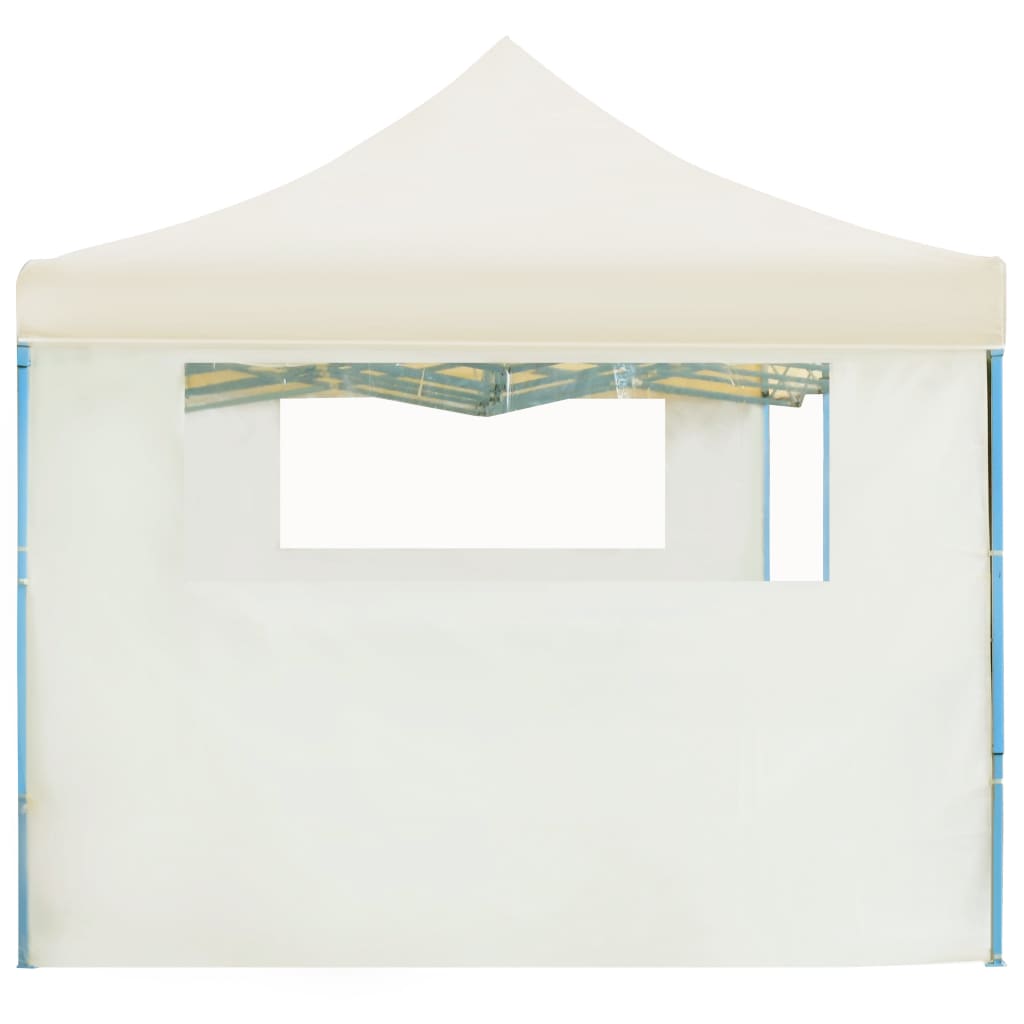 Tente de réception pliable avec 5 parois 3x9 m Blanc cassé