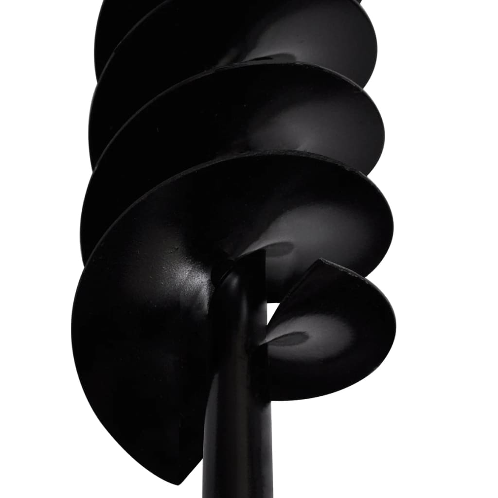 Tarière de sol avec mèche de tarière spirales 100 mm Acier Noir