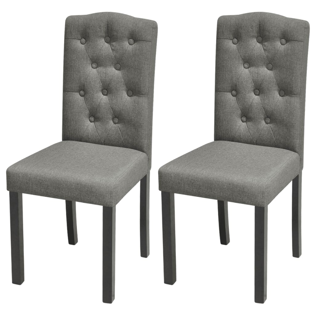 Chaises de salle à manger 2 pcs Gris Tissu
