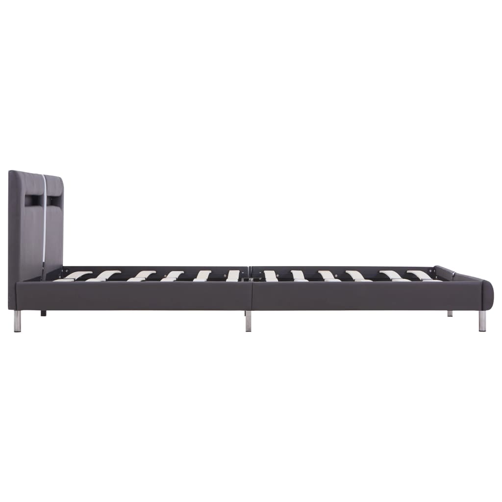 Cadre de lit avec LED Gris Similicuir 180 x 200 cm