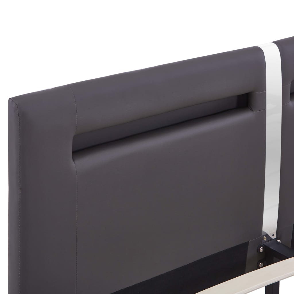 Cadre de lit avec LED Gris Similicuir 180 x 200 cm
