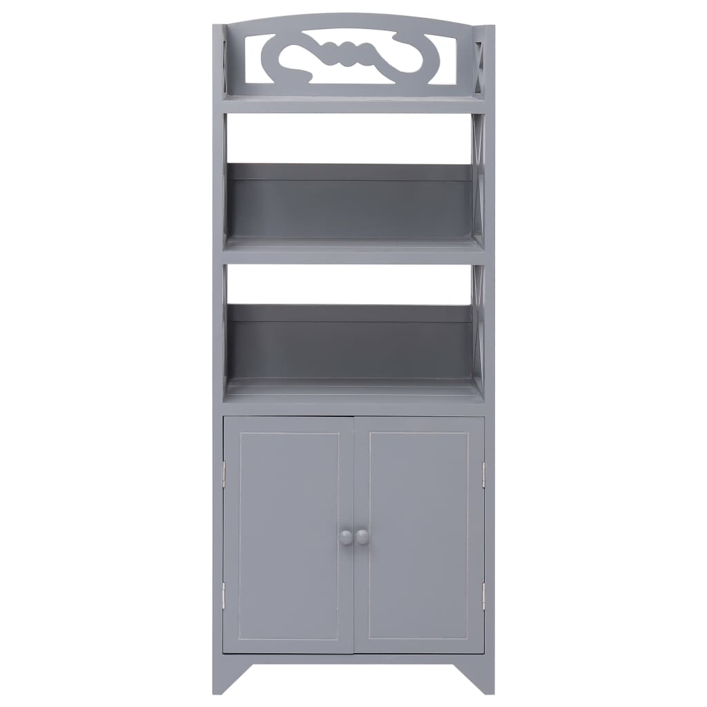 Armoire de salle de bain Gris 46x24x116 cm Bois de Paulownia
