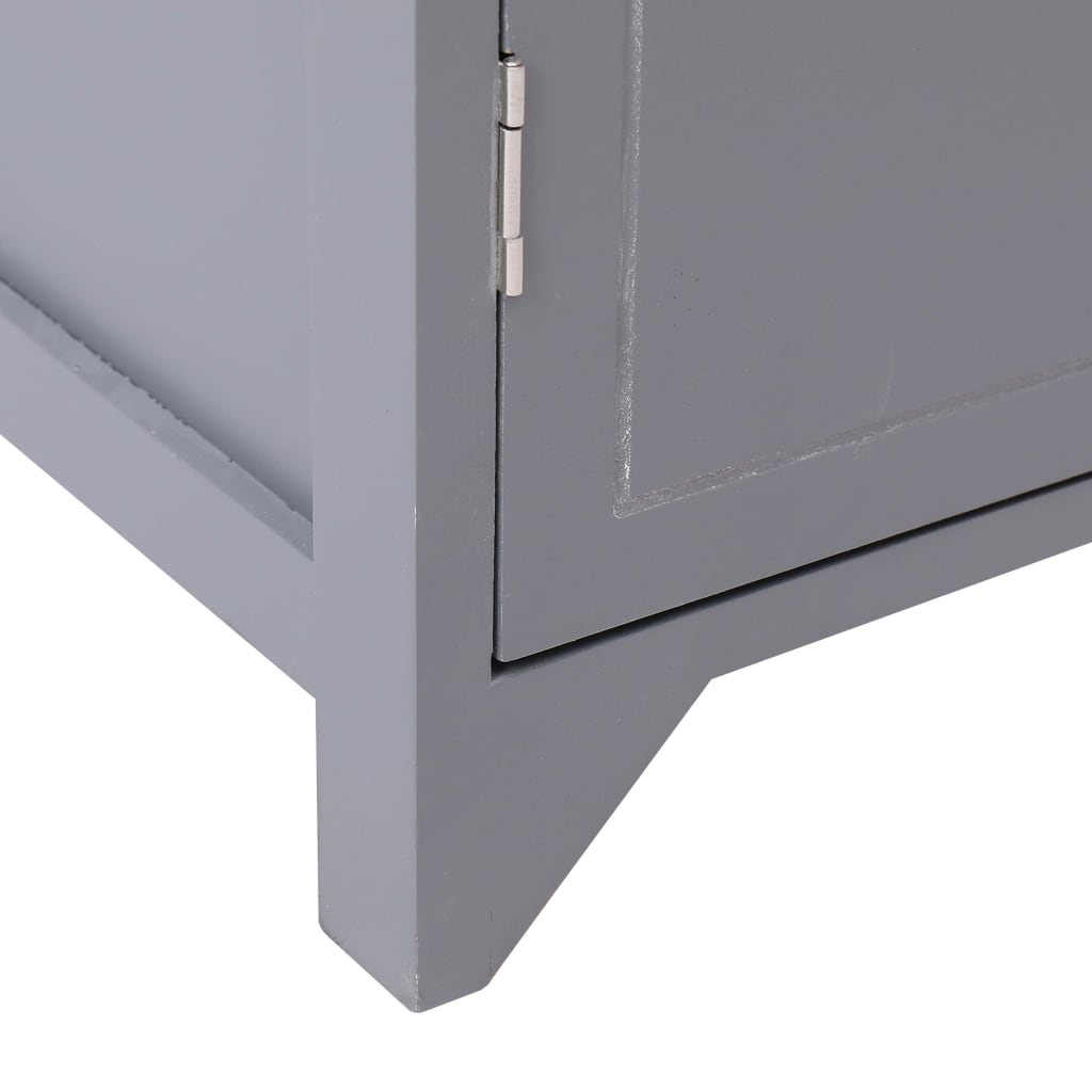 Armoire de salle de bain Gris 46x24x116 cm Bois de Paulownia