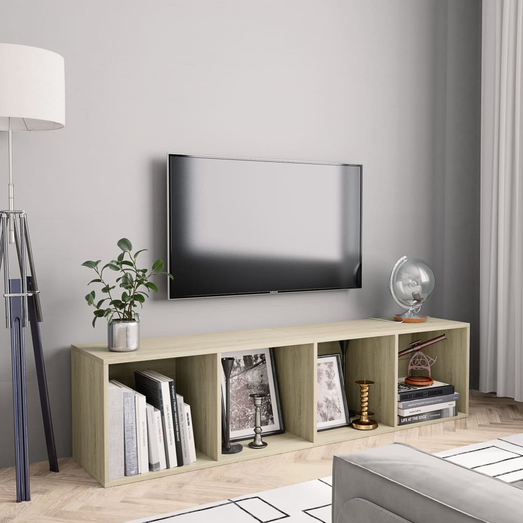 Bibliothèque/Meuble TV Chêne sonoma 143 x 30 x 36 cm