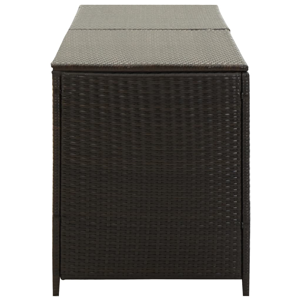Boîte de rangement de jardin Résine tressée 200x50x60 cm Marron