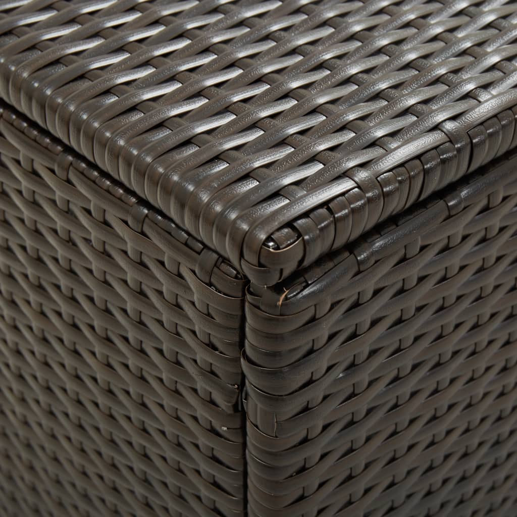 Boîte de rangement de jardin Résine tressée 200x50x60 cm Marron