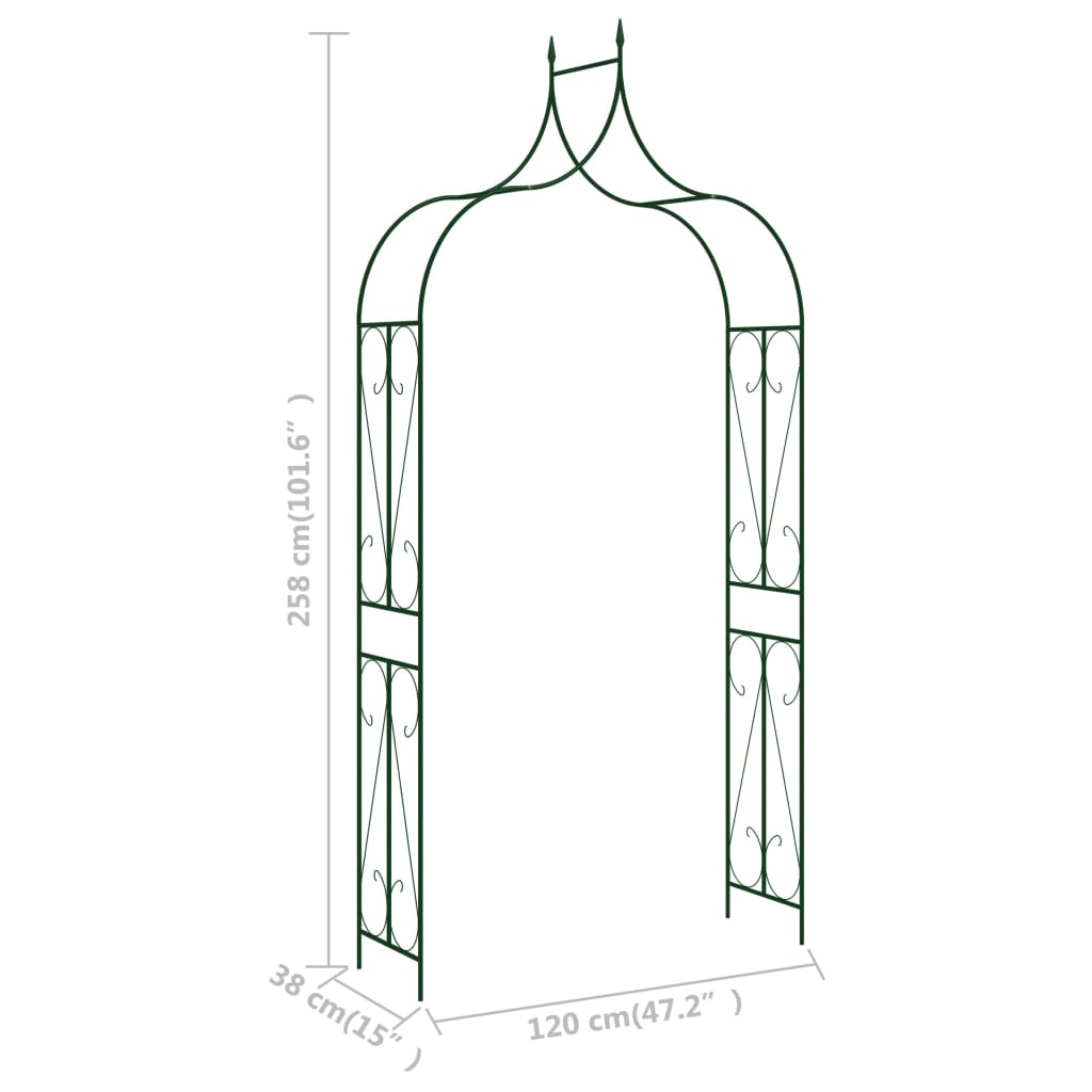 Voûte de jardin Vert foncé 120x38x258 cm Fer