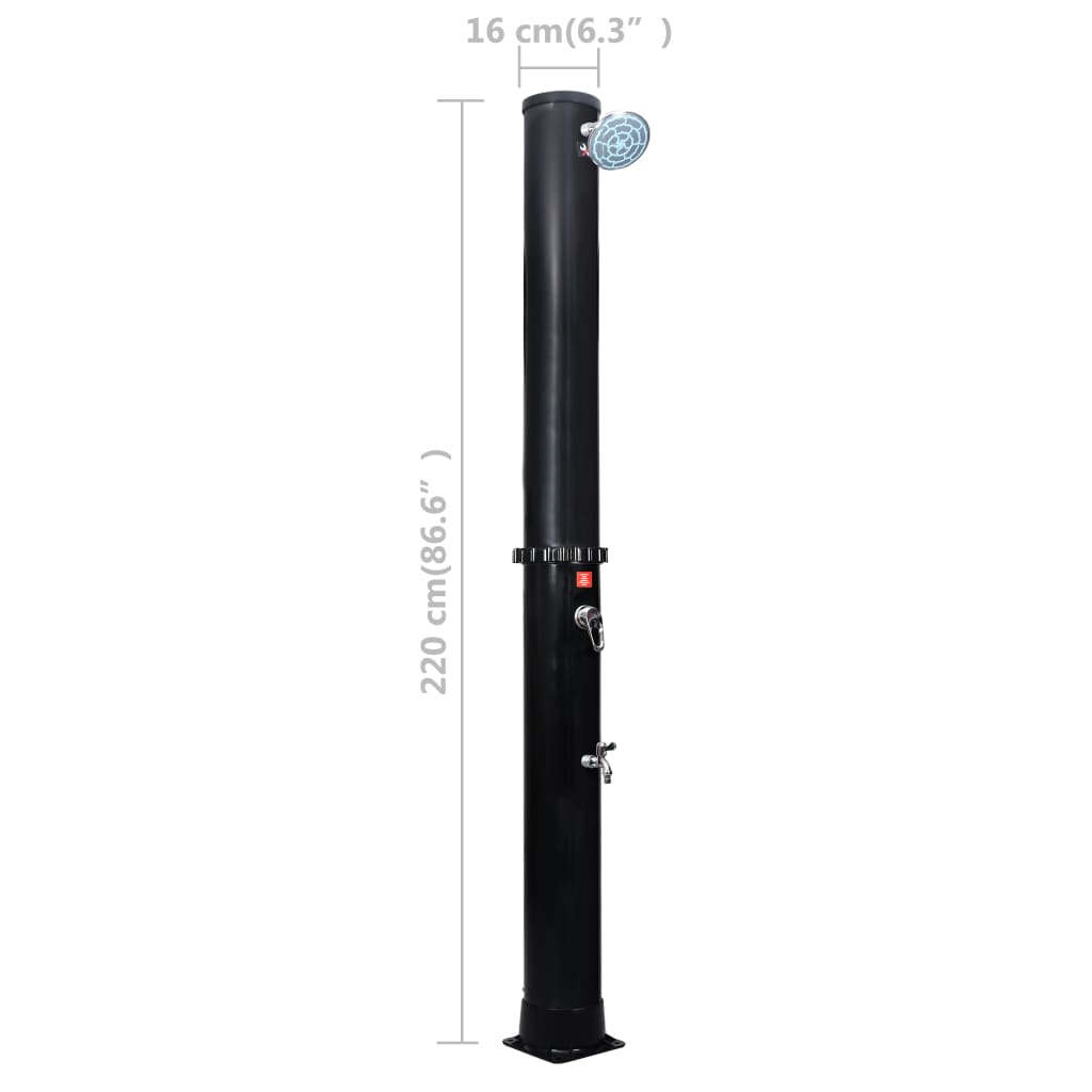 Douche solaire d'extérieur avec pomme de douche et robinet 40 L