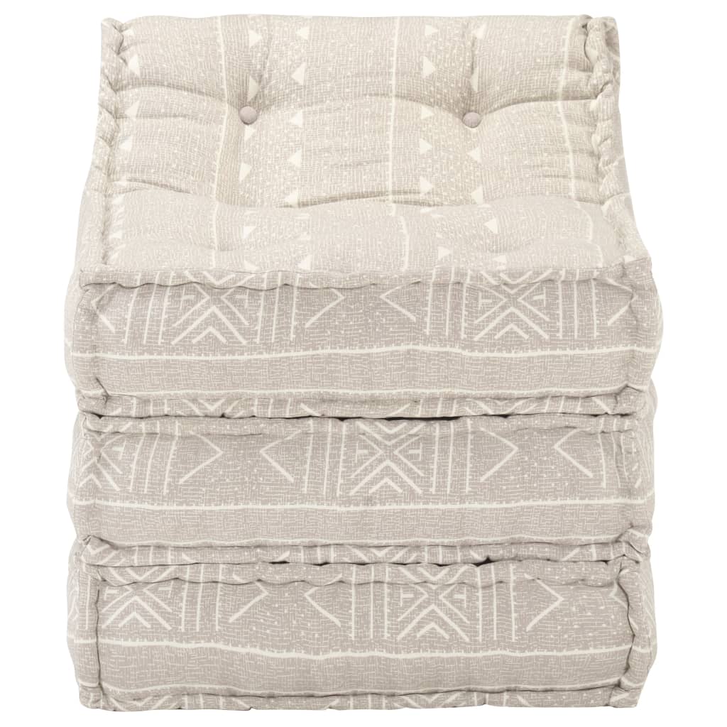Modular Pouffe Beige Fabric