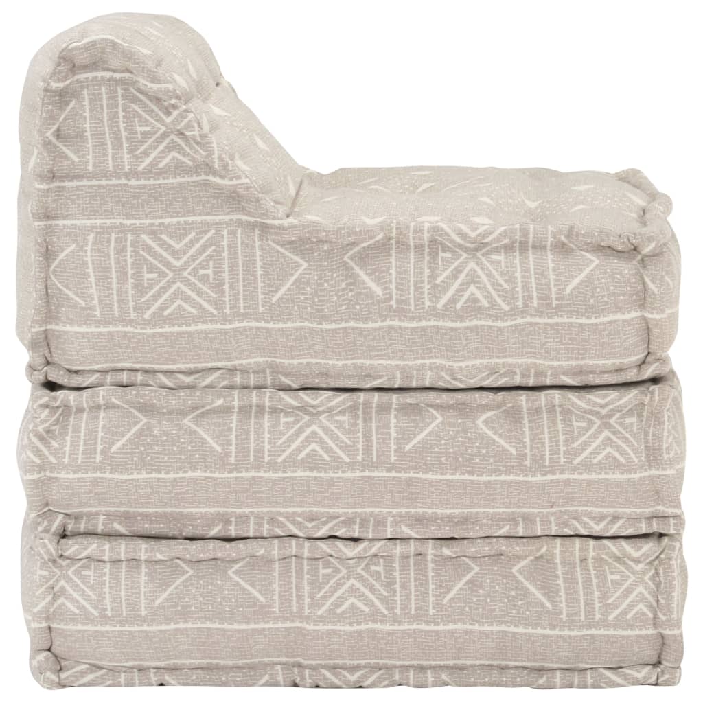 Modular Pouffe Beige Fabric