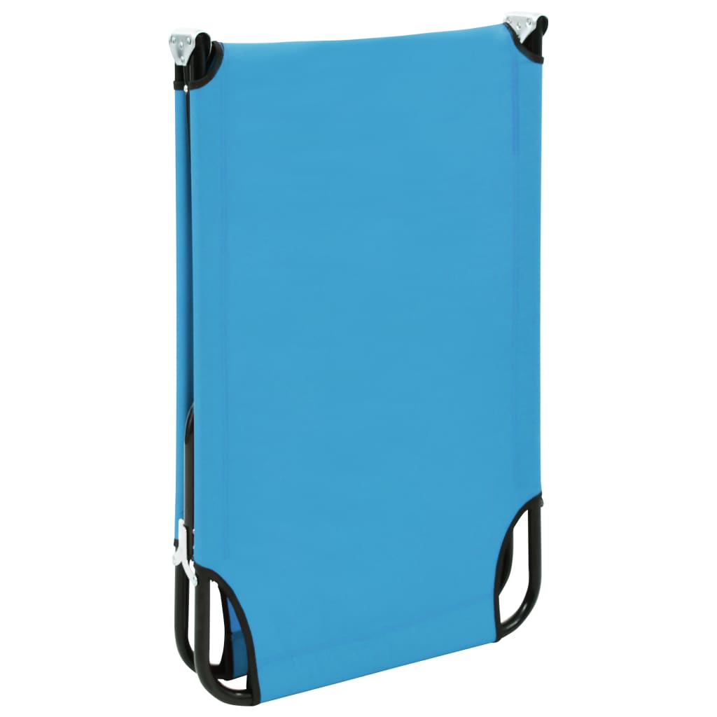 Chaise longue pliable Acier Bleu turquoise