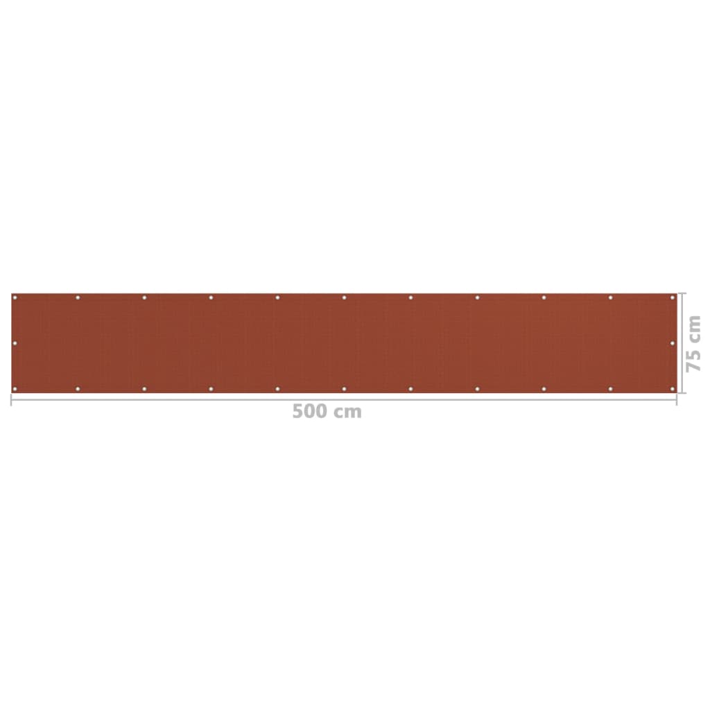 Écran de balcon Terre cuite 75x500 cm PEHD