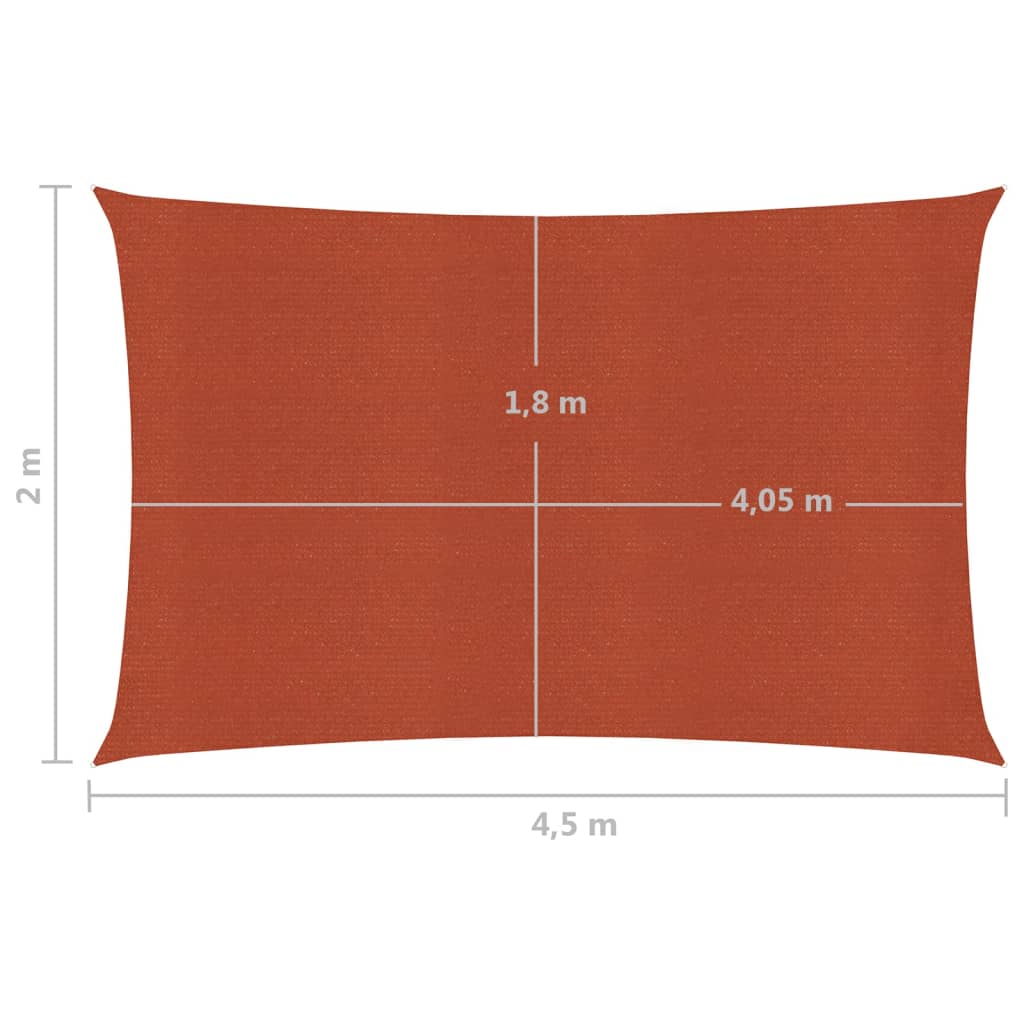 Voile d'ombrage 160 g/m² Terre cuite 2x4,5 m PEHD