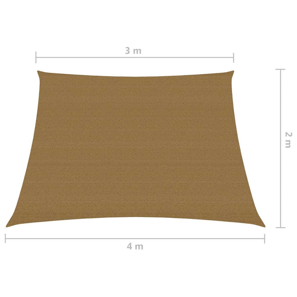 Voile d'ombrage 160 g/m² Taupe 3/4x2 m PEHD