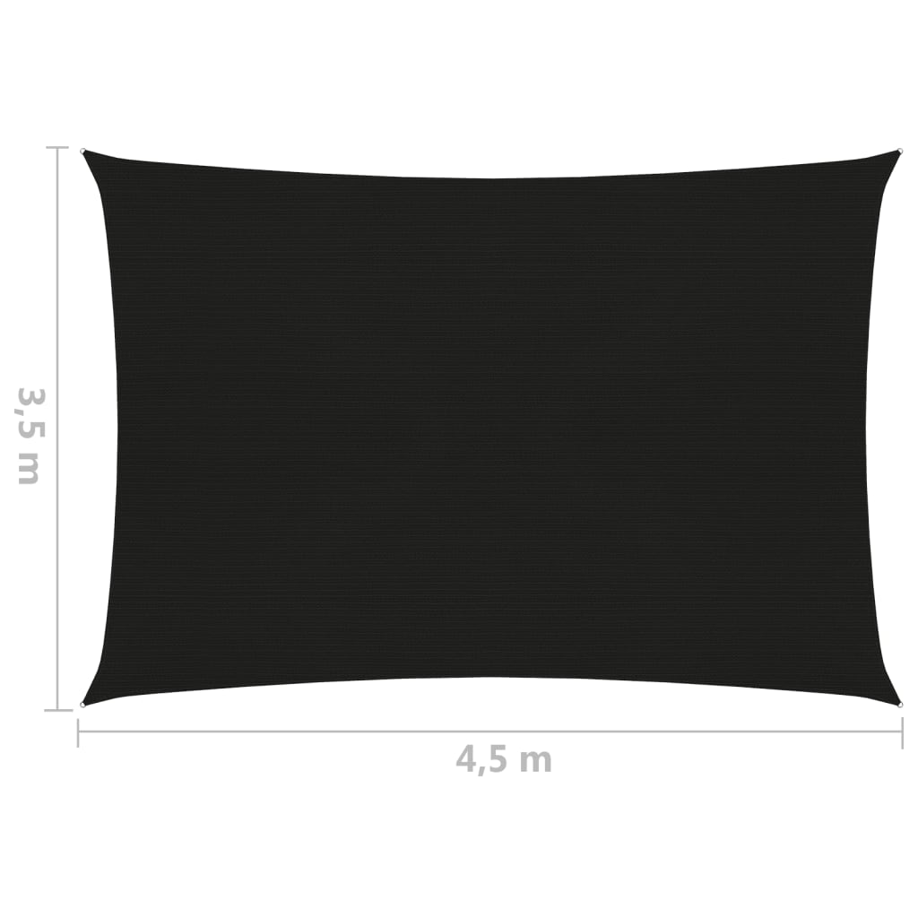 Voile d'ombrage 160 g/m² Noir 3,5x4,5 m PEHD
