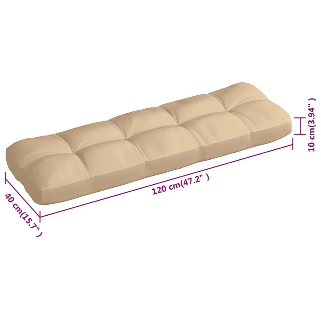 Coussins de canapé palette 3 pcs Beige