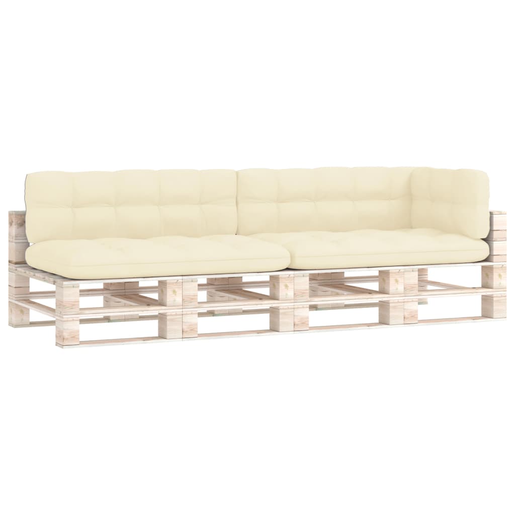 Coussins de canapé palette 5 pcs Crème