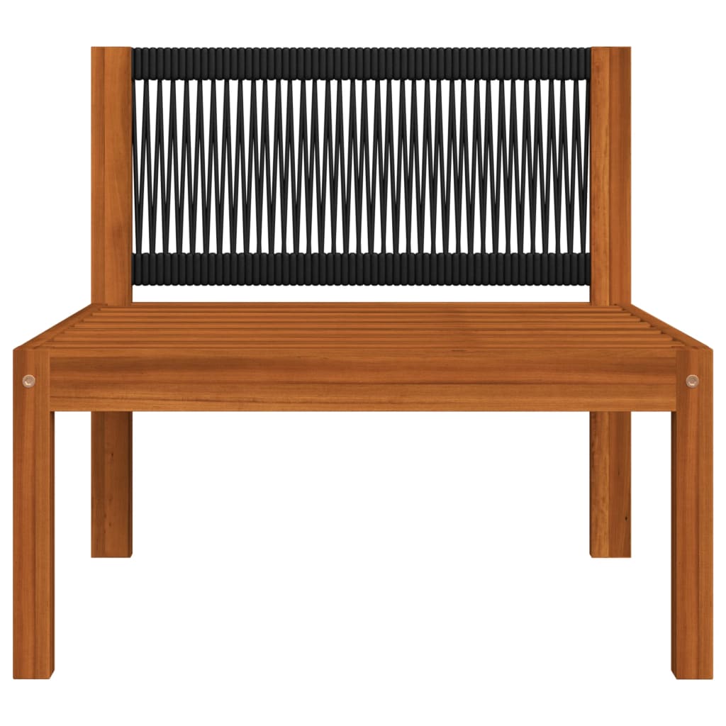 Salon de jardin 5 pcs avec coussins Crème Bois d'acacia solide