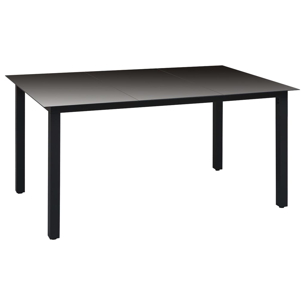 Ensemble de salle à manger de jardin 7 pcs Noir et marron