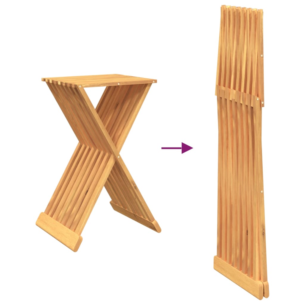 Tabouret pliant 40x32,5x70 cm Bois massif de teck