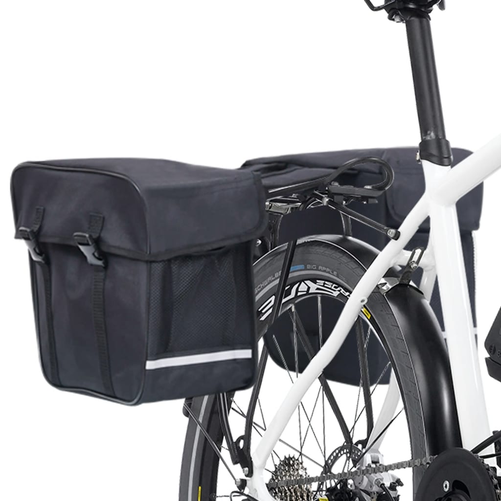 Sac de vélo double pour porte-bagages étanche 35 L Noir