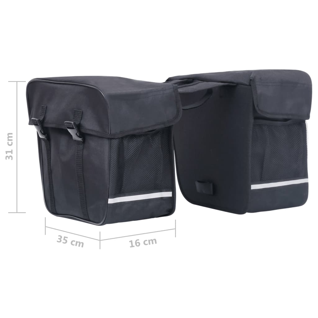Sac de vélo double pour porte-bagages étanche 35 L Noir