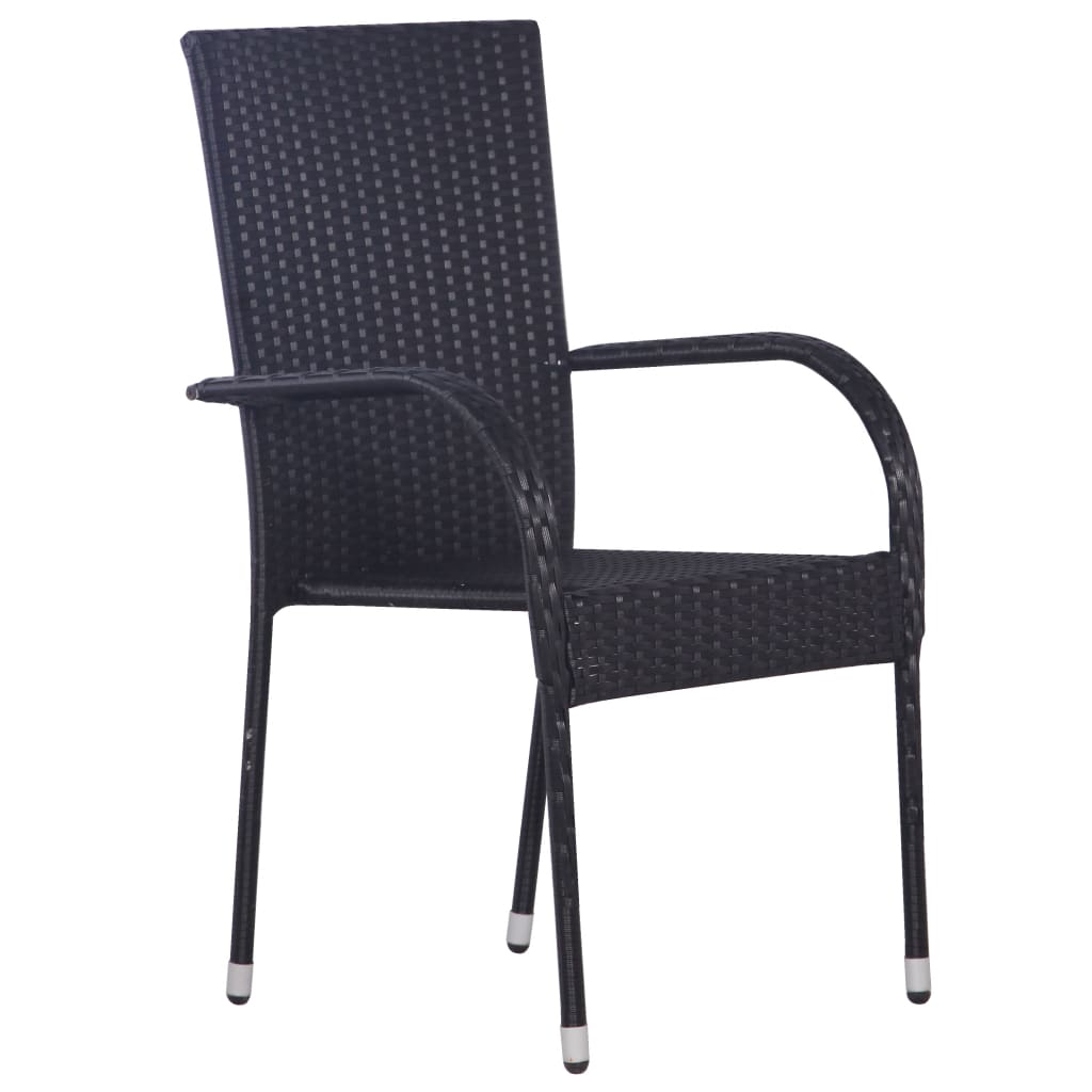 Ensemble de salle à manger de jardin 5 pcs Noir
