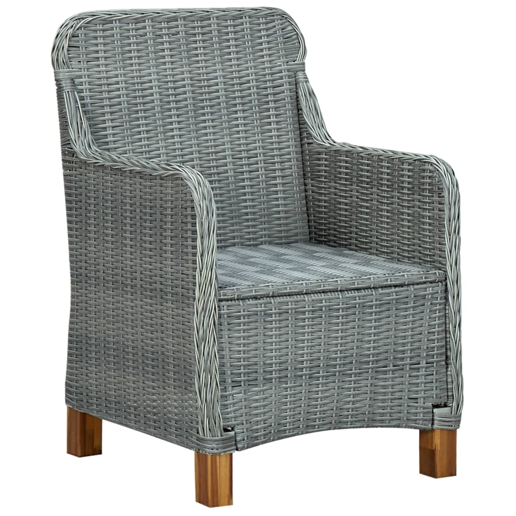 Ensemble de salle à manger de jardin 5 pcs Gris clair
