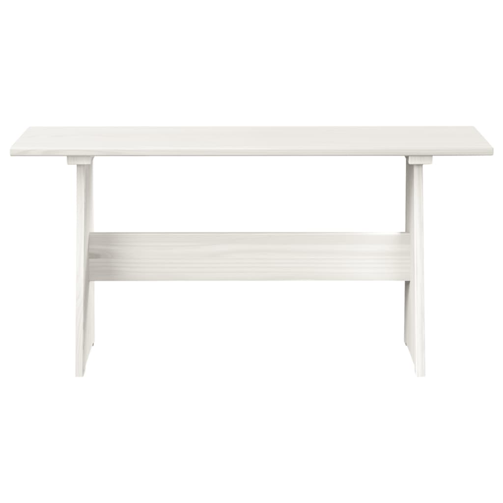 Table à manger avec banc Blanc Bois de pin solide