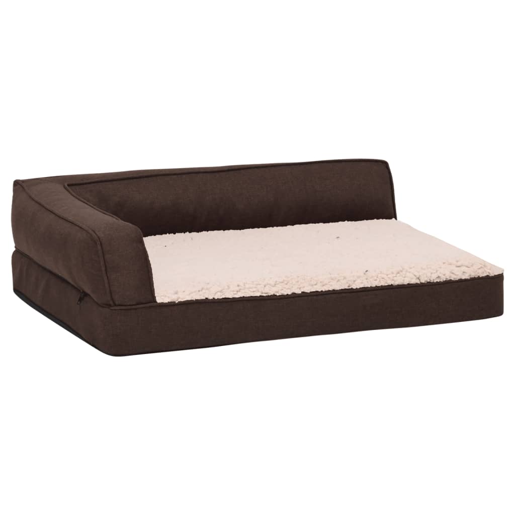 Matelas de lit ergonomique de chien 60x42 cm Polaire aspect lin