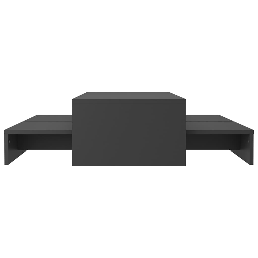 Set tables basses gigognes Gris 100x100x26,5 cm Aggloméré