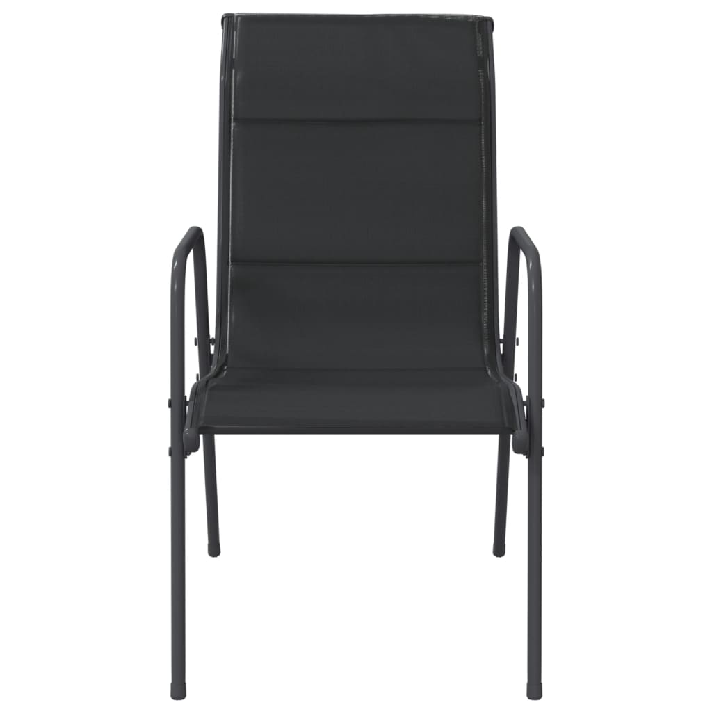 Chaises de jardin 2 pcs Acier et textilène Noir