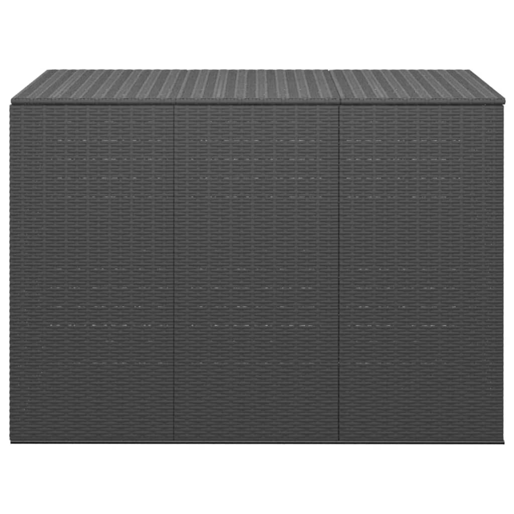 Boîte à coussins de jardin Résine tressée 145x100x103 cm Noir