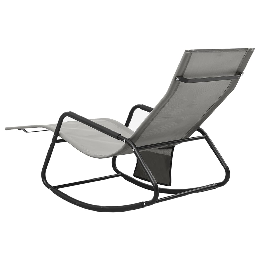 Chaise longue Acier et textilène Gris