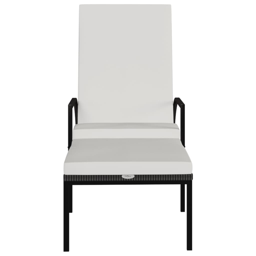 Chaises longues avec repose-pied 2 pcs Résine tressée Marron