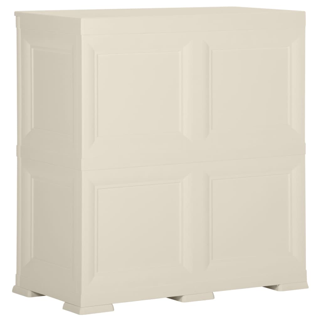 Armoire en plastique 79x43x85,5 cm Design de bois Crème