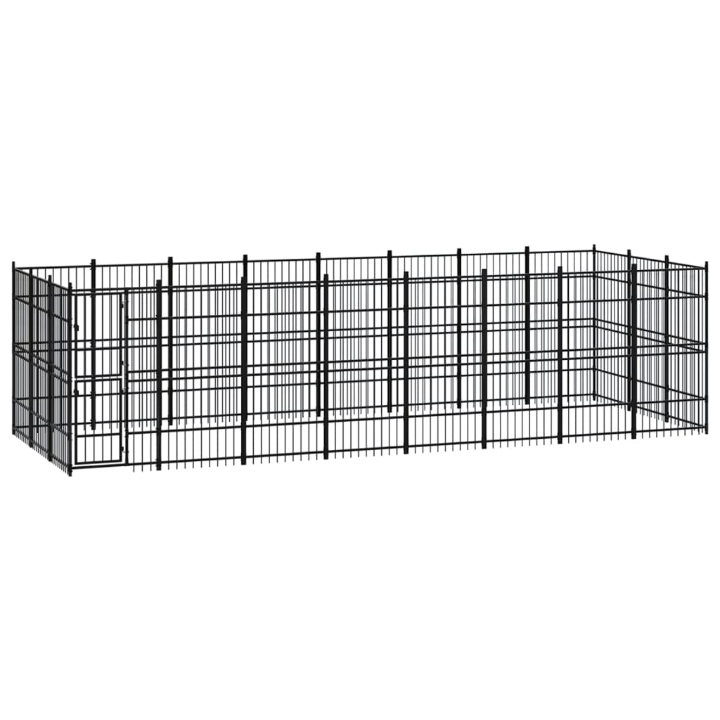 Chenil d'extérieur pour chiens Acier 22,12 m²