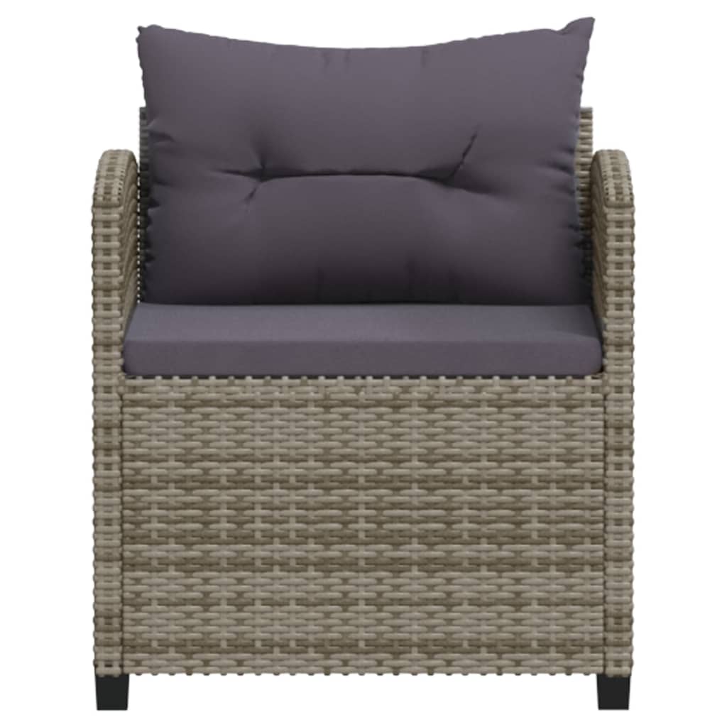 Salon de jardin 7 pcs avec coussins Résine tressée Gris