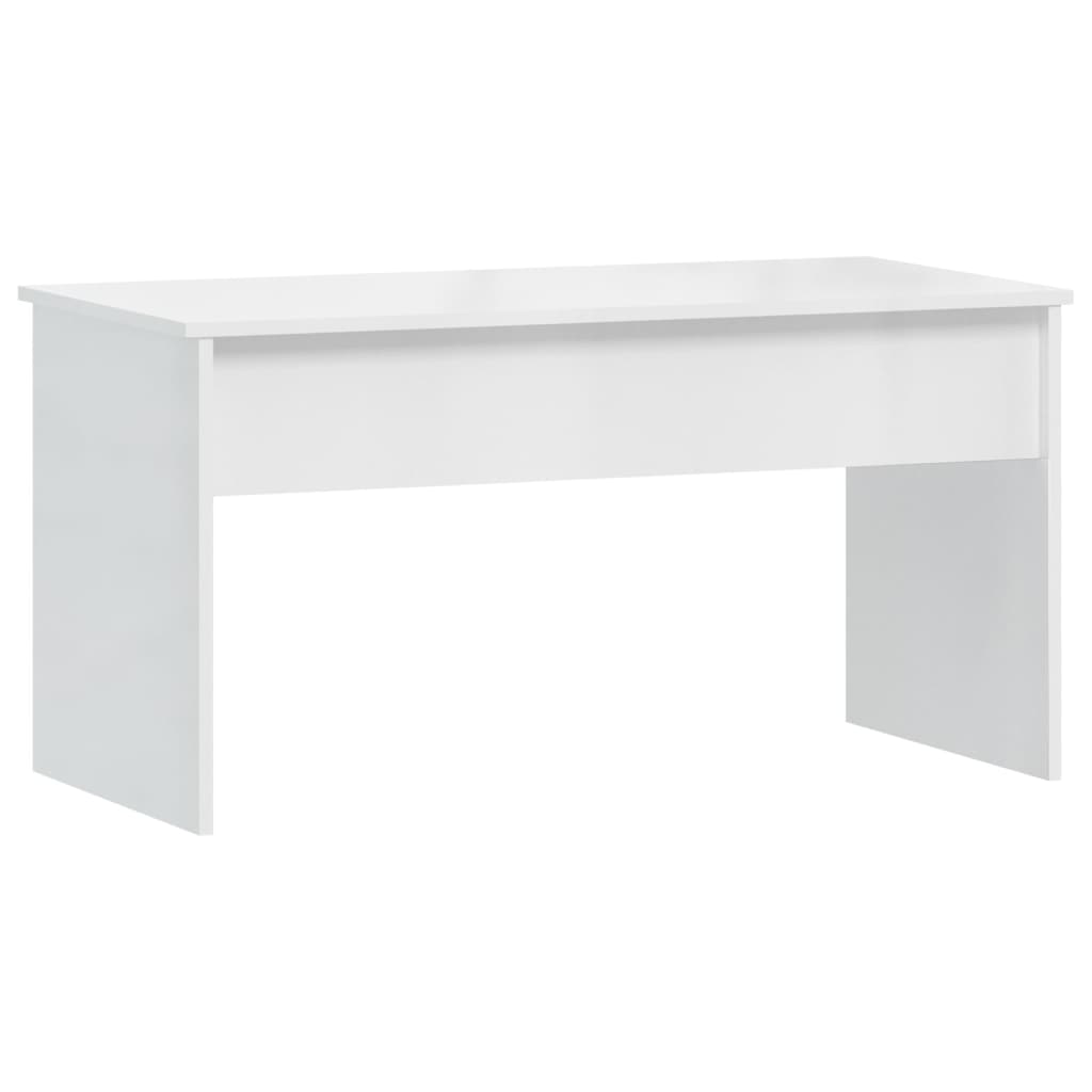 Table basse Blanc brillant 102x50,5x52,5 cm Bois d'ingénierie