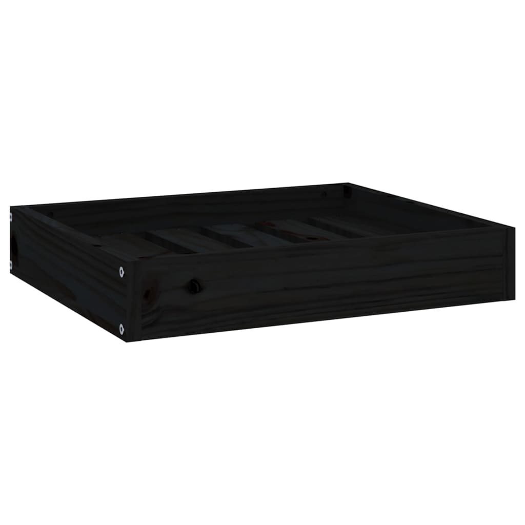 Lit pour chien Noir 51,5x44x9 cm Bois de pin solide