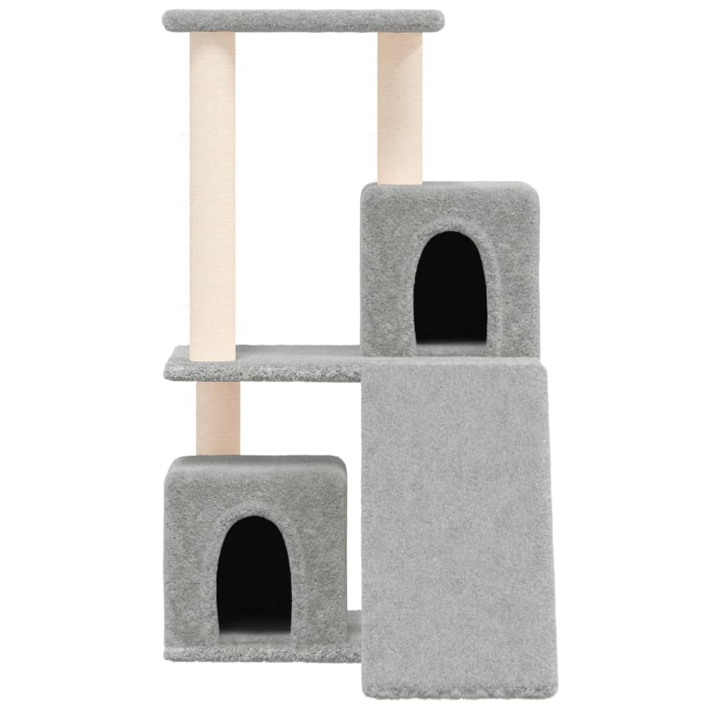 Arbre à chat avec griffoirs en sisal Gris clair 82 cm