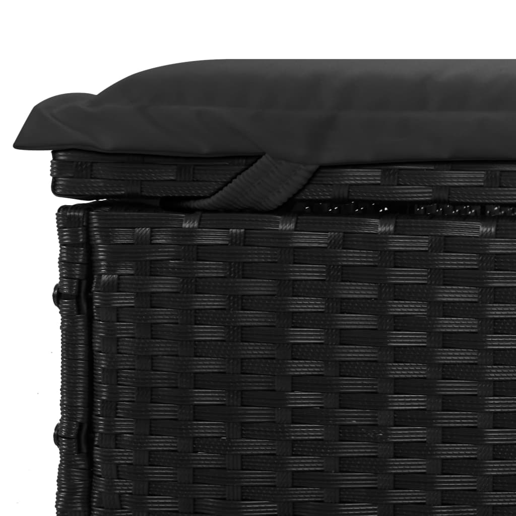 Transat 2 places avec toit rond noir 211x112x140 cm
